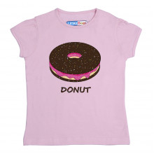 Pink Half sleeve Girls Pyjama - Donut